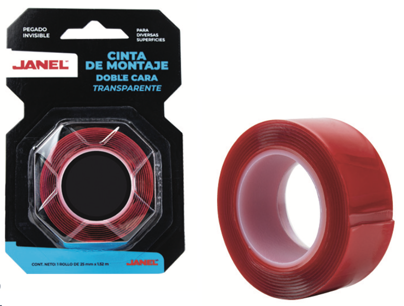 janel-industrial-doble-capa-linea-420-rojo-01-producto Cinta Doble Capa Montaje Transparente 420