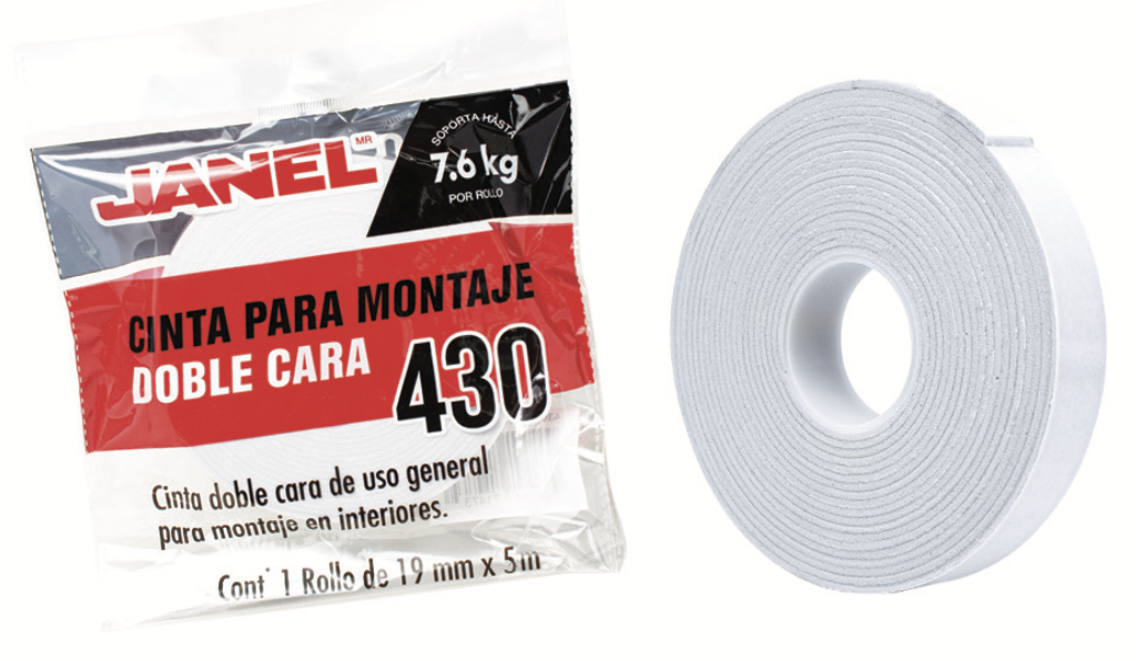 janel-industrial-doble-capa-linea-430-blanco-01-producto Cinta Doble Capa Foam Blanco 430